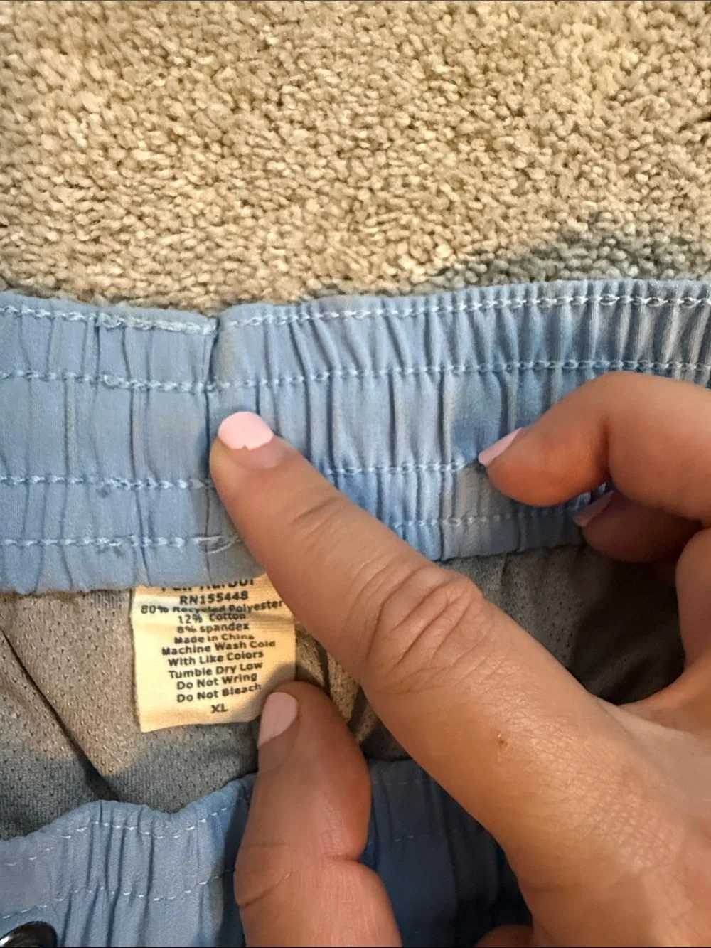 Fair Harbor Kids Light Blue Swim Trunks with White Coral Print XL